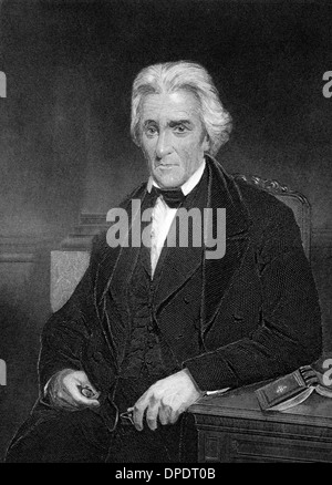 Andrew Jackson (1767-1845) on engraving from 1873. 7th President of the United States during 1829–1837. Stock Photo