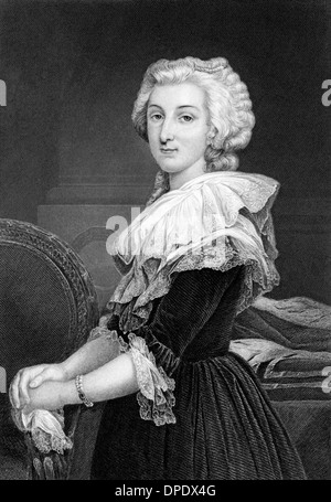 Marie Antoinette (1755-1793) on engraving from 1873.  Queen of France during 1774-1792. Stock Photo