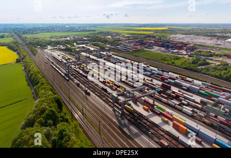 View of rail freight, Munich, Bavaria, Germany Stock Photo