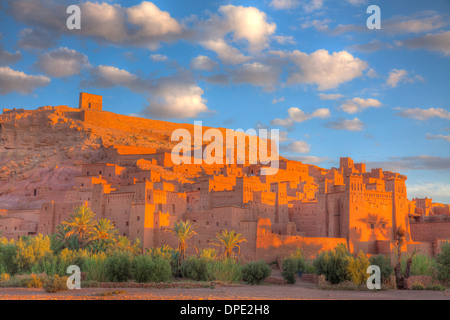 Ait Benhaddou Morocco  Ancient mud-brick kasbah Sahara Desert  1,000-year-old caravanserai UNESCO World Heritage Site Stock Photo