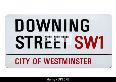Cutout of Downing Street Sign, London, England, United Kingdom Stock Photo