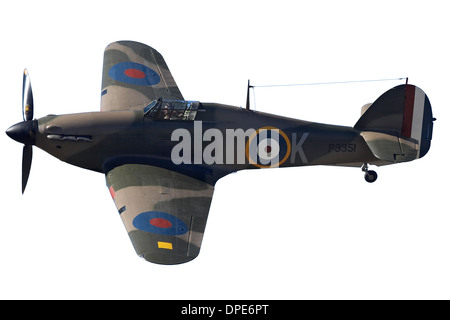 Cutout of Hawker Hurricane - British and allied WWII Fighter Plane Stock Photo