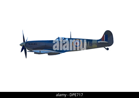 Cutout of Supermarine Spitfire - British and allied WWII Fighter Plane Stock Photo