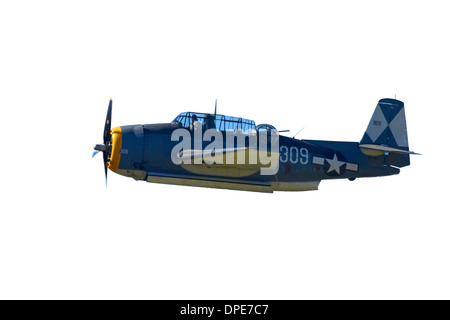 Cutout of Grumman Avenger (with folding wings), carrier-borne torpedo bomber Stock Photo