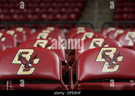 Chestnut Hill, Massachusetts, USA. 13th Jan, 2014. January 13, 2014; A general view of the Boston College floor chairs prior to the NCAA basketball game between the Syracuse Orange and Boston College Eagles at Conte Forum. Anthony Nesmith/CSM/Alamy Live News Stock Photo