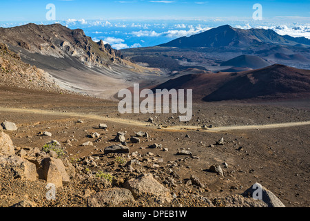 Stunning landscape view of Haleakala volcano area seen from the summit