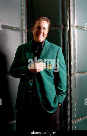 (Published 4/18/2006, D-1)  April 17, 2006, La Jolla, California, USA PHIL MICKELSON, who won the Masters last week, pauses for a portrait with the green blazer he received for his win.  He stood for this portrait after speaking at a news conference at the La Jolla Country Club. Mandatory Credit:  photo by Nadia Borowski Scott/ San Diego Union-Tribune/Zuma Press. copyright 2006 San Stock Photo