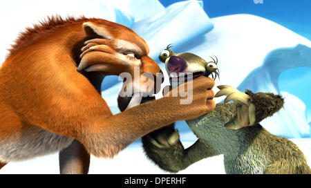 Mar. 08, 2006 - IA2-36...Diego the saber-toothed tiger (voiced by Denis Leary) expresses his displeasure with the antics of Sid the Sloth (voiced by John Leguizamo). .K47526ES.ICE AGE 2 THE MELTDOWN.TV-FILM STILL.PHTO SUPPLIED BY   PHOTOS (Credit Image: © Globe Photos/ZUMApress.com)