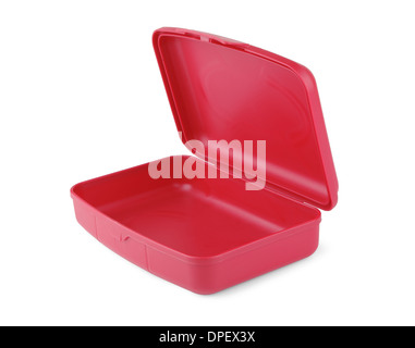 Plastic red box on a white background Stock Photo