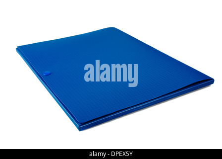 Blue plastic folder on a white background Stock Photo