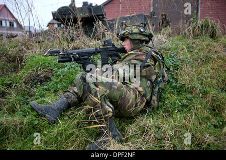 Dutch army is performing a drill in Holland Stock Photo