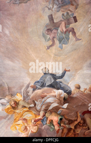 Apotheosis of St. Ignatius of Loyola and the allegory of the Jesuits by Andrea Pozzo, Church of Saint Ignatius of Loyola, Rome Stock Photo