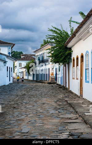 Colourful colonial houses in Paraty, south of Rio de Janeiro, Brazil, South America Stock Photo