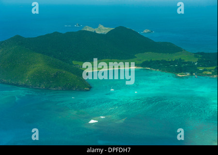 Aerial of view Lord Howe Island, UNESCO World Heritage Site, Australia, Tasman Sea, Pacific Stock Photo