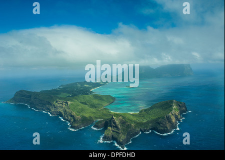 Aerial of Lord Howe Island, UNESCO World Heritage Site, Australia, Tasman Sea, Pacific Stock Photo