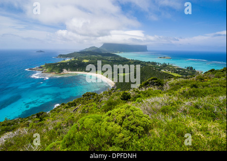 View from Malabar Hill over Lord Howe Island, UNESCO World Heritage Site, Australia, Tasman Sea, Pacific Stock Photo