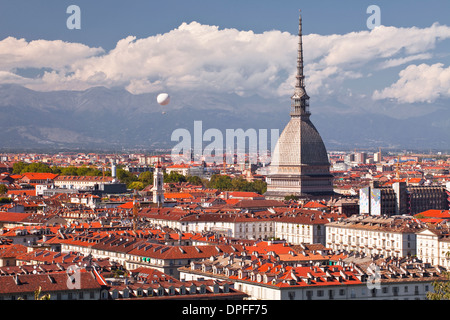 The rooftops of Turin with the Mole Antonelliana, Turin, Piedmont, Italy, Europe Stock Photo