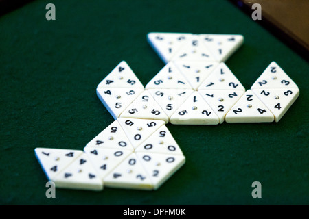 Triangular Dominoes. Table game Stock Photo