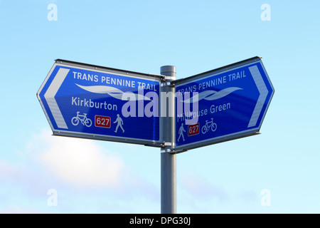 Trans Pennine Trail signpost at Royd Moor near Penistone, South Yorkshire, England, UK. Stock Photo