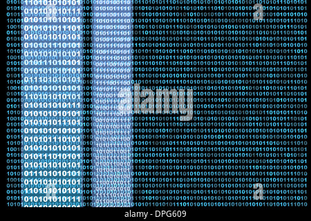 A binary background showing flowing bits. Stock Photo