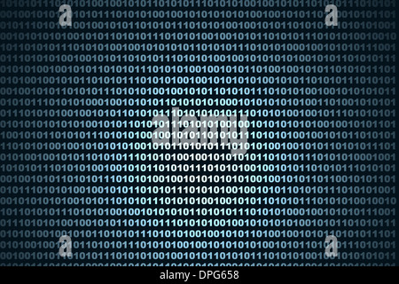 A binary background showing flowing bits. Stock Photo