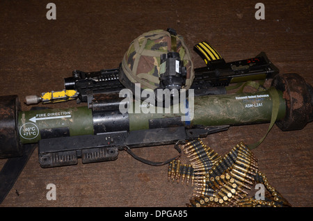 ammunition, ammo, munitions, , bullets ,bomb, rockets, shells ,,ammo boxes, rounds,he explosive, British army, Stock Photo