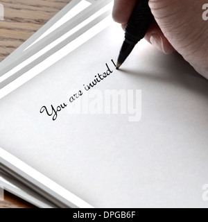 Fountain pen on paper with ink text Stock Photo by ©mizar_219842