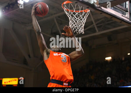 Chestnut Hill, Massachusetts, USA. 13th Jan, 2014. January 13, 2014; Syracuse Orange forward Jerami Grant (3) makes a shot during the NCAA basketball game between the Syracuse Orange and Boston College Eagles at Conte Forum. Syracuse defeated Boston College 69-59. Anthony Nesmith/CSM/Alamy Live News Stock Photo