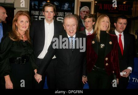 Apr. 22, 2006 - New York, New York, U.S. - OPENING NIGHT PERFORMANCE FOR FROST/NIXON AT THE BERNARD B. JACOBS THEATRE. WEST 45TH STREET   04-22-2007.       2007..SIR DAVID FROST AND  MEMBERS OF HIS FAMILY WITH THE DUCHESS OF YORK, SARAH FERGUSON.K52647RM(Credit Image: © Rick Mackler/Globe Photos/ZUMAPRESS.com) Stock Photo