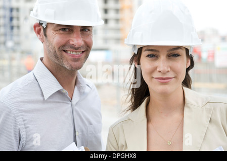 Engineers at construction site Stock Photo