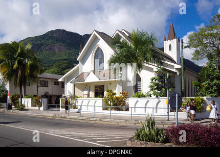 St Paul's Cathedral Victoria, Church in Quincy Street, Victoria, Mahe, Seychelles, Indian Ocean, Africa Stock Photo