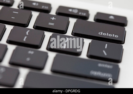 Computer keyboard, focus on delete key Stock Photo