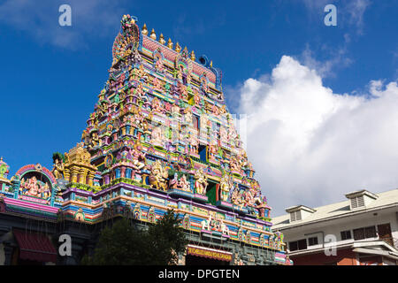 Hindu temple Sri Vinayagar Navasakthi, Quincy Street, Victoria, Mahe, Seychelles, Indian Ocean, Africa Stock Photo