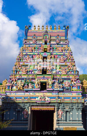 Hindu temple Sri Vinayagar Navasakthi, Quincy Street, Victoria, Mahe, Seychelles, Indian Ocean, Africa Stock Photo