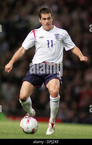 May 15, 2006 - Old Trafford, MANCHESTER, ENGLAND - JOE COLE.ENGLAND & CHELSEA FC.ENGLAND V POLAND.OLD TRAFFORD, MANCHESTER, ENGLAND.12-Oct-05.DIJ37849.K47874.  -   WORLD CUP PREVIEW 2006(Credit Image: © Globe Photos/ZUMAPRESS.com) Stock Photo