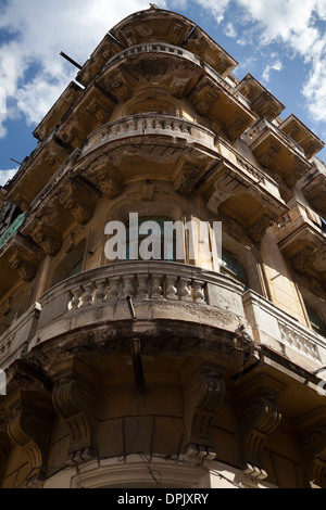 Buildings of Old Havana (La Habana Vieja) built in baroque and neoclassic style. Many have fallen in to disrepair and ruin. Stock Photo