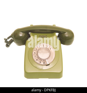 Two tone green retro style GPO 746 telephone Stock Photo