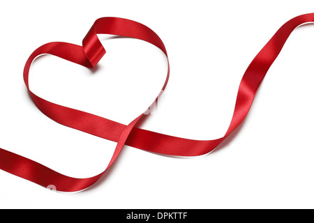 Valentine Heart. Elegant Red satin gift Ribbon. Stock Photo by ©fotomaximum  98536306