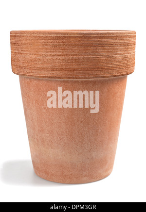 earthenware flowerpot isolated on white Stock Photo