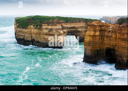 Loch Ard Gorge near the Twelve Apostles on a windy spring day on the Great Ocean Road in Victoria, Australia Stock Photo