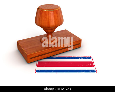 Rubber Stamp Costa rica flag (clipping path included) Stock Photo