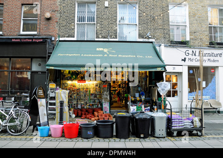 Hardware Store Farringdon Locksmith & Tool Supplies, Exmouth Market, Clerkenwell, Islington, London England UK Stock Photo