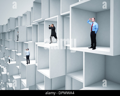 business people on abstract modern architecture Stock Photo