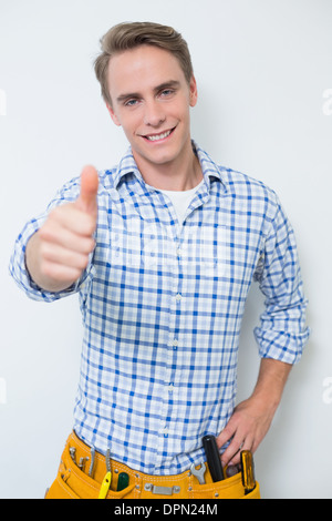 Portrait of a handyman gesturing thumbs up Stock Photo