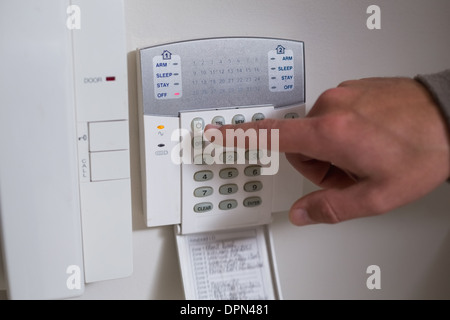 White wall mounted entry phone system Stock Photo