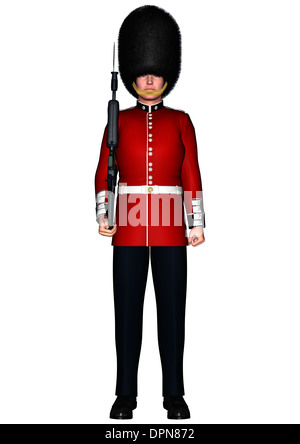 3D digital render of a royal British guardsman isolated on white background Stock Photo
