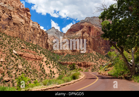 Zion-Mount Carmel Highway (SR 9), Zion National Park, Utah, USA Stock Photo