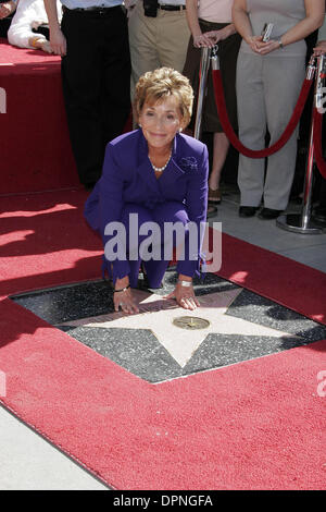 Feb. 14, 2006 - Hollywood, CALIFORNIA, USA - JUDGE JUDY SHEINDLIN RECEIVES THE 2304TH STAR ON THE HOLLYWOOD WALK OF FAME -.HOLLYWOOD, CALIFORNIA - .02-14-2006 -. NINA PROMMER/   2006.K46393NP.(Credit Image: © Globe Photos/ZUMAPRESS.com) Stock Photo