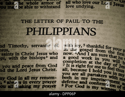 Bible - Letter of Paul to the Philippians Stock Photo