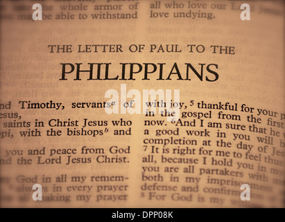 Bible - Letter of Paul to the Philippians Stock Photo